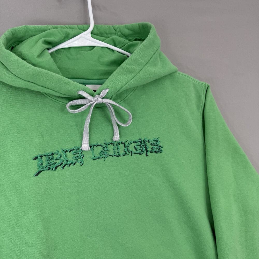 Y2K Nike "Be Nice" Green Pullover Hoodie Men's Size Medium Streetwear Skater